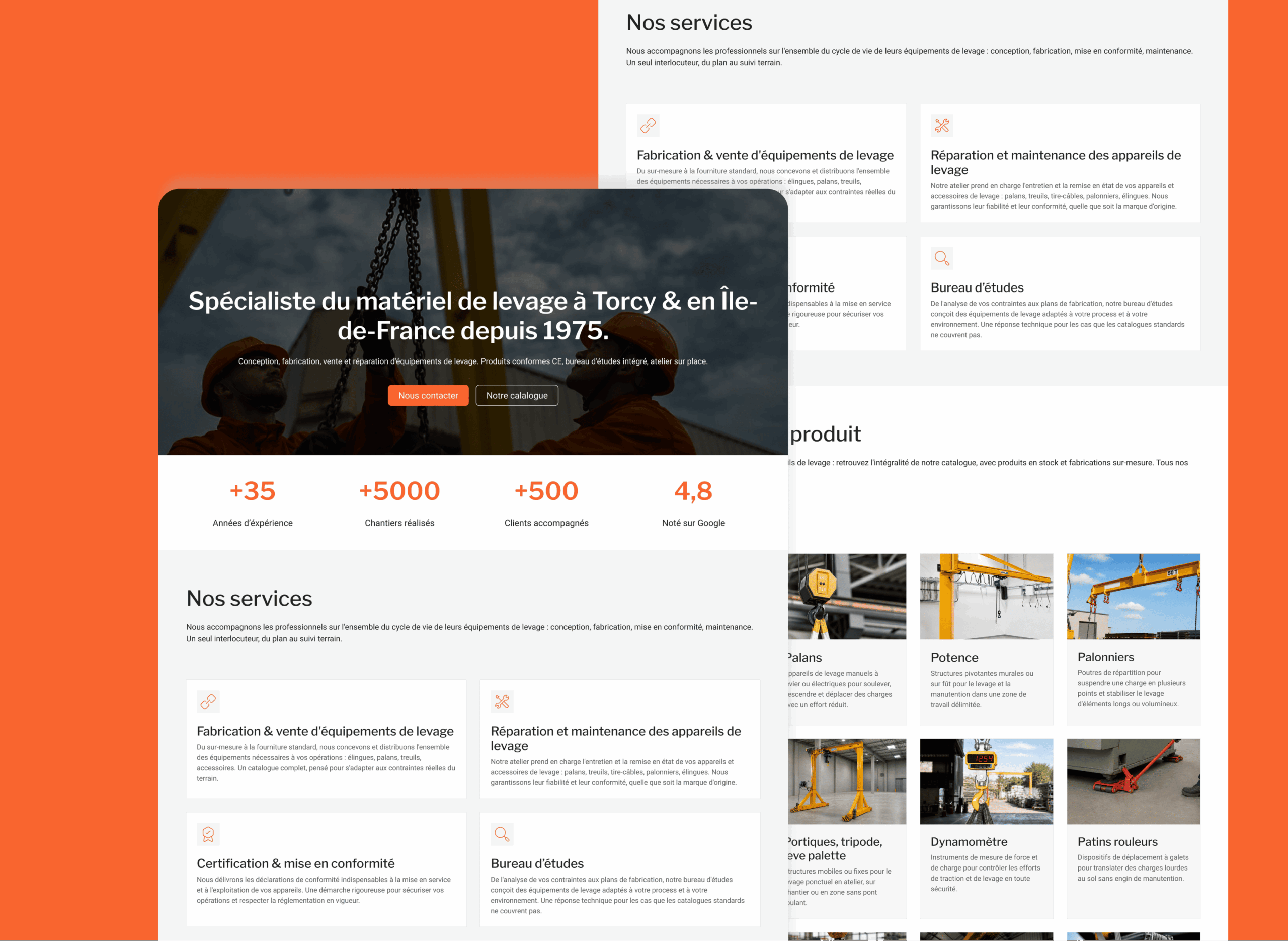 Site internet Levage Service — Entreprise de levage